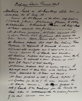 Establishment of the Club, 1886