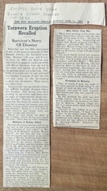 NZ Herald Article on 65th anniversary of Tarawera eruption, 1951.