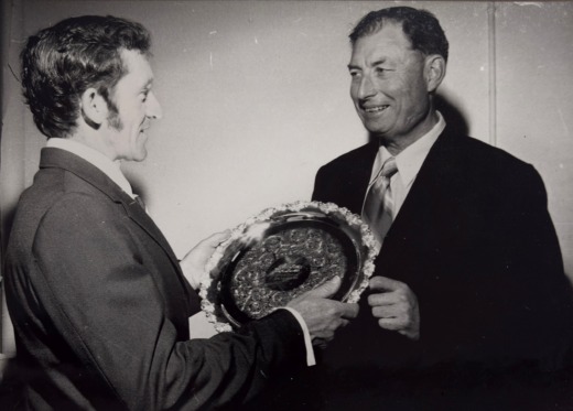 Silver Tray Presentation by Graham Johns to John Molloy, 1971.