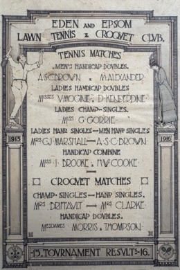 Tournament Results for Tennis and Croquet, 1915-1916