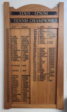 Tennis Champion Singles Honours Board, 1954-