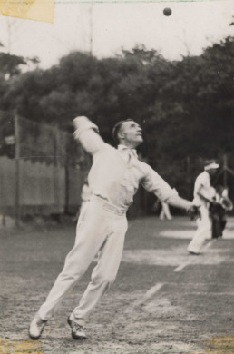 E L Bartlett at the Final of NZ singles, 1929