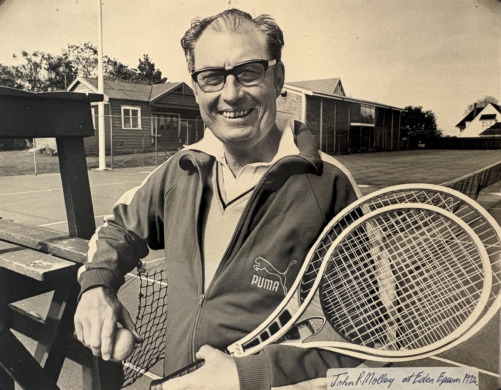 J P Molloy on court at Eden Epsom, 1972