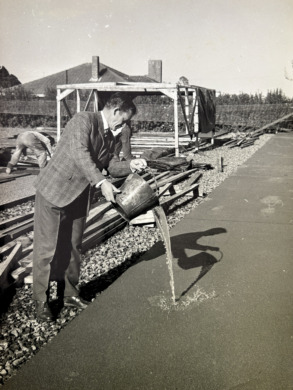 Building of new all weather tennis courts, 1965